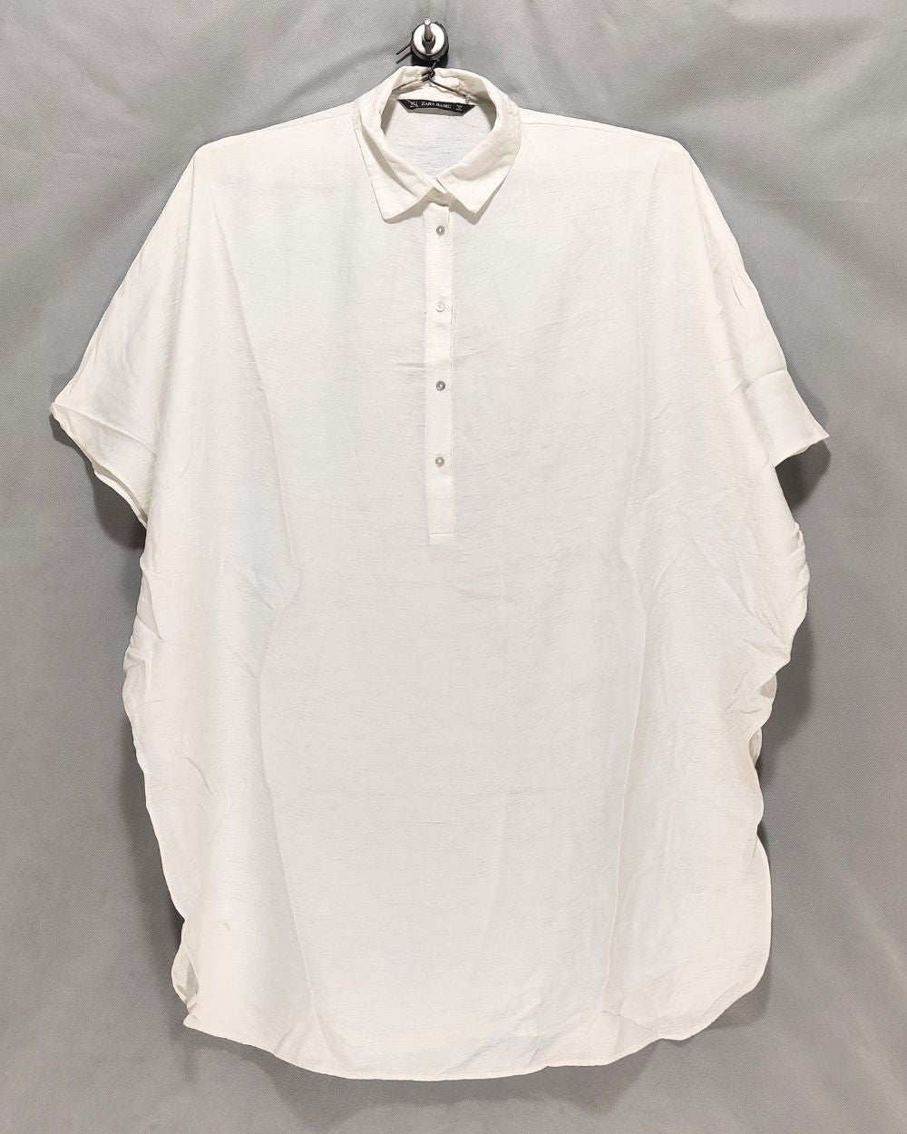 Zara White Cotton For Women Crop Top S