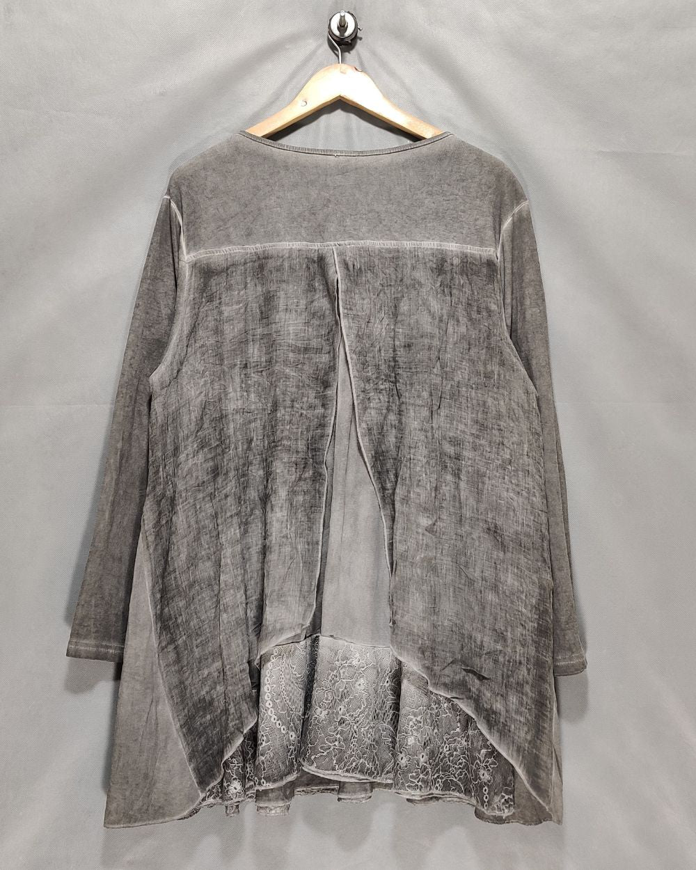 Calstyle Gray Cotton For Women Crop Top XL