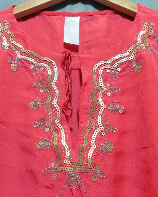 Thrift Queen Pink Cotton For Women Crop Top M