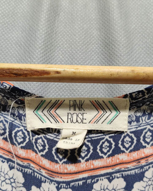 Pink Rose Blue For Women Crop Top M