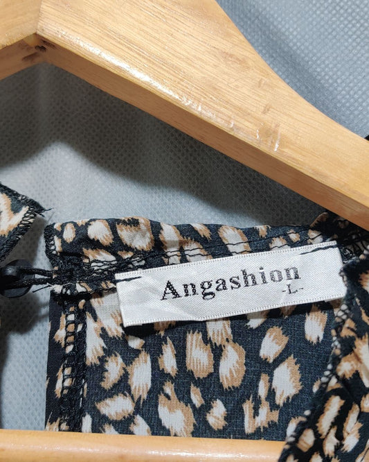 Angashion Black For Women Crop Top L