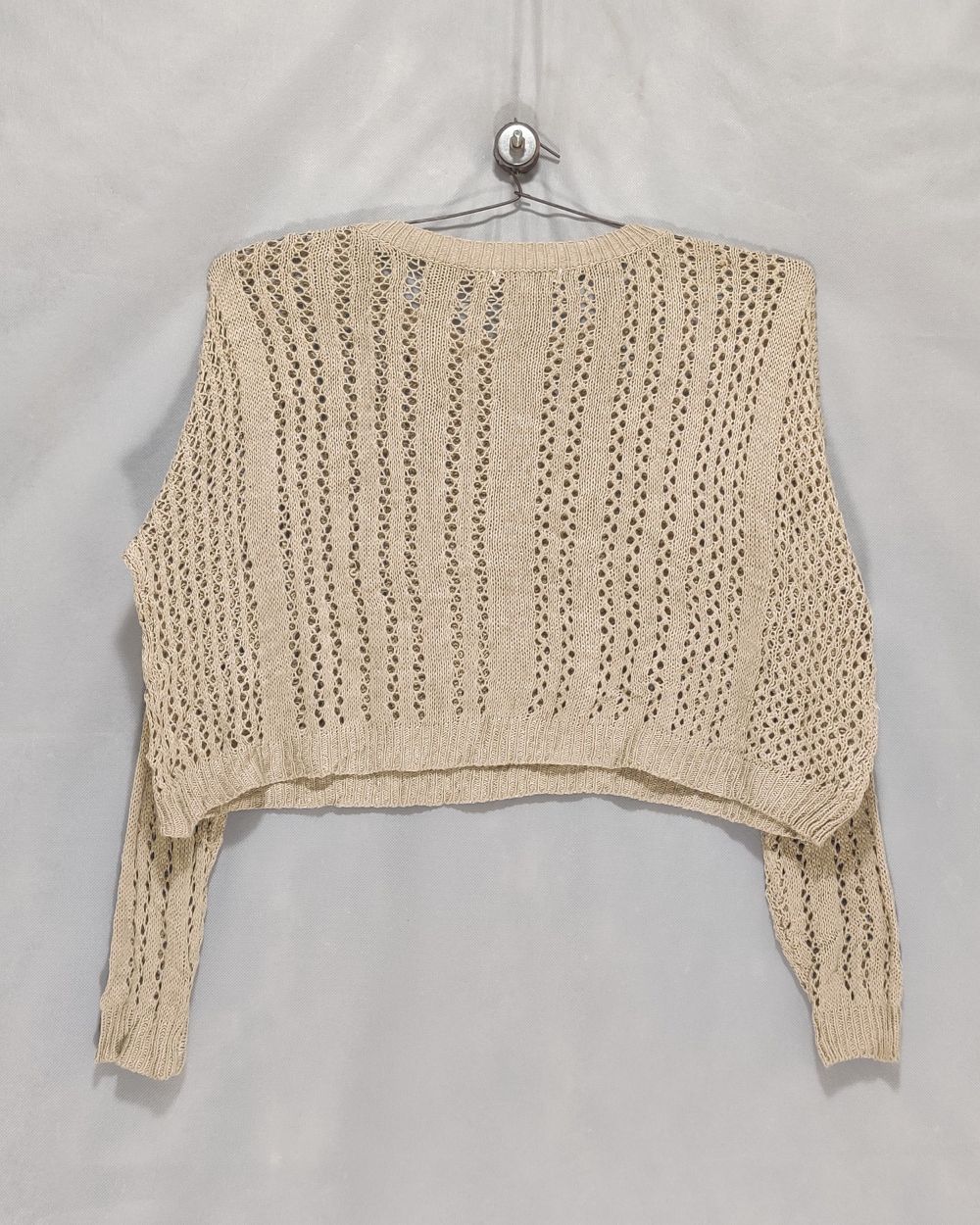 Cozy Casual Cream For Women Winter Crop Top L