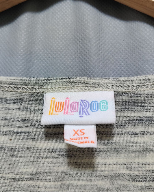 Lula Roe Gray Cotton T Shirt For Women XS