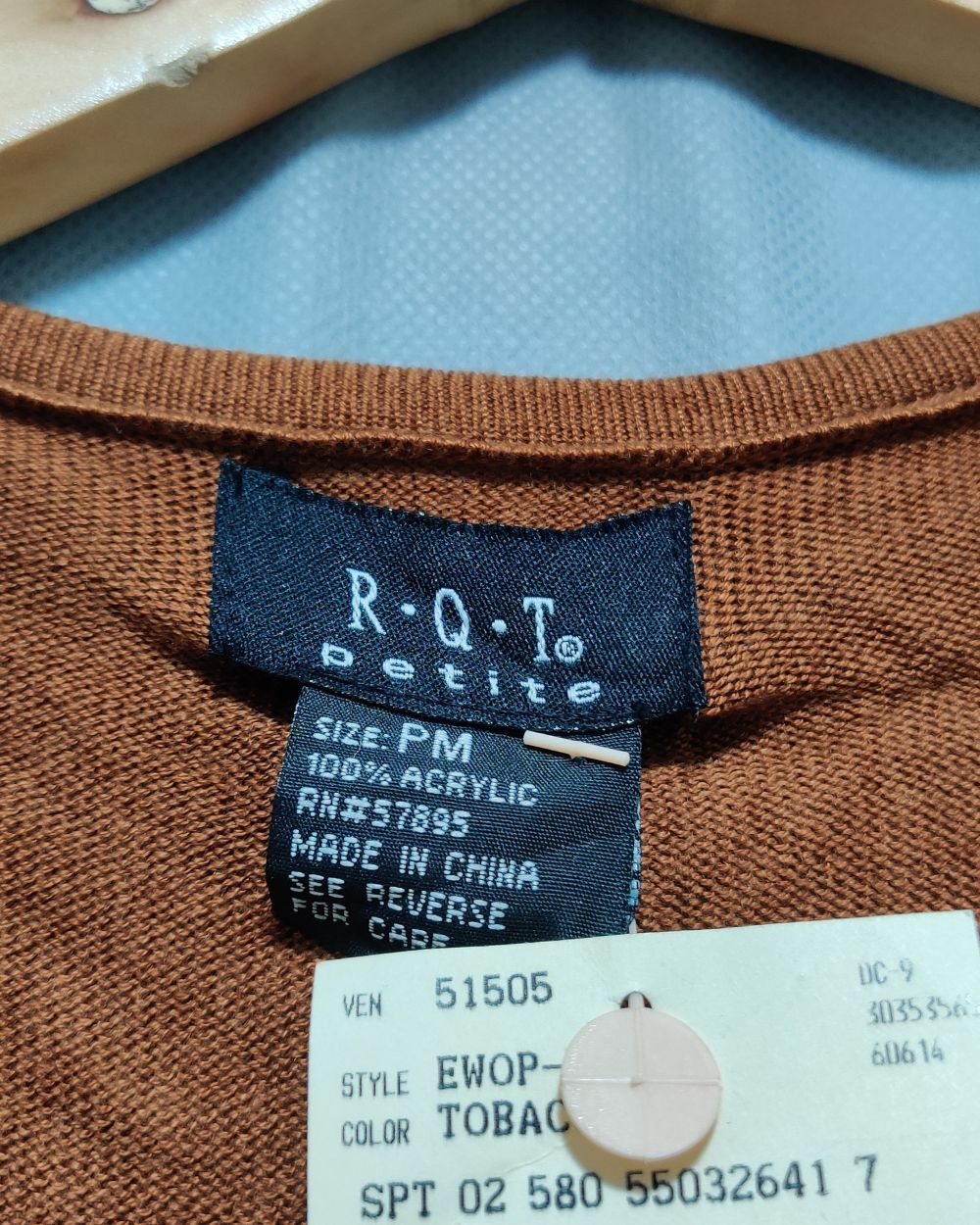 R.Q.T Petite Brown Sweater For Women M