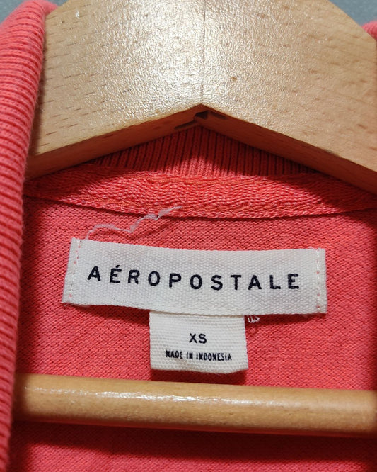 Aeropostale Red Cotton Polo T Shirt For Women XS