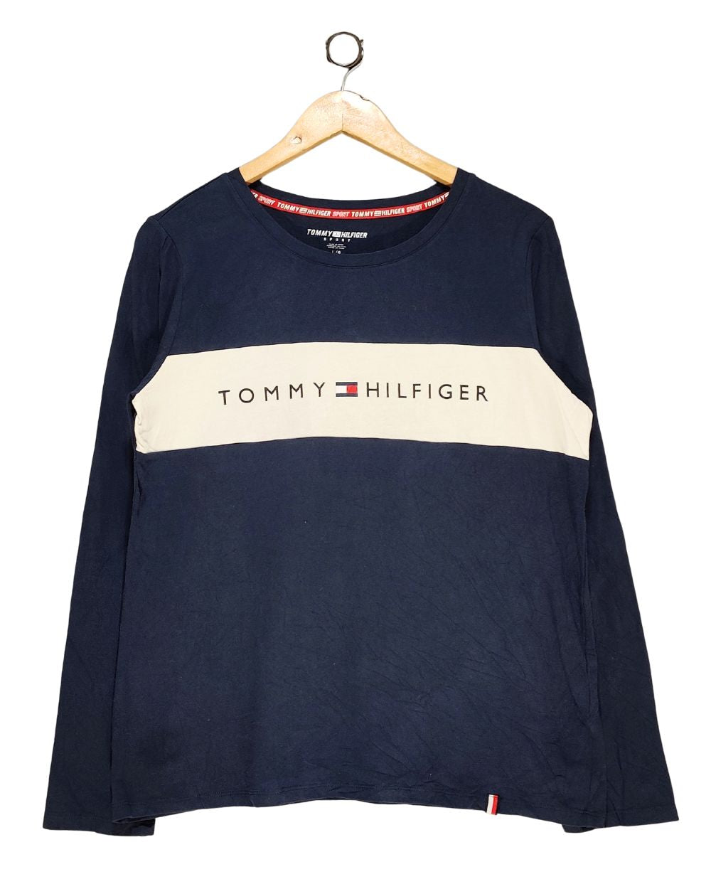 Tommy Hilfiger Black Cotton T Shirt For Women L