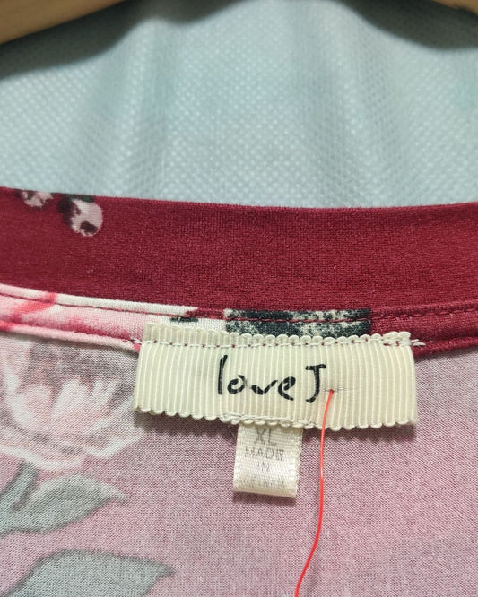 Love j Maroon Cotton T Shirt For Women XL