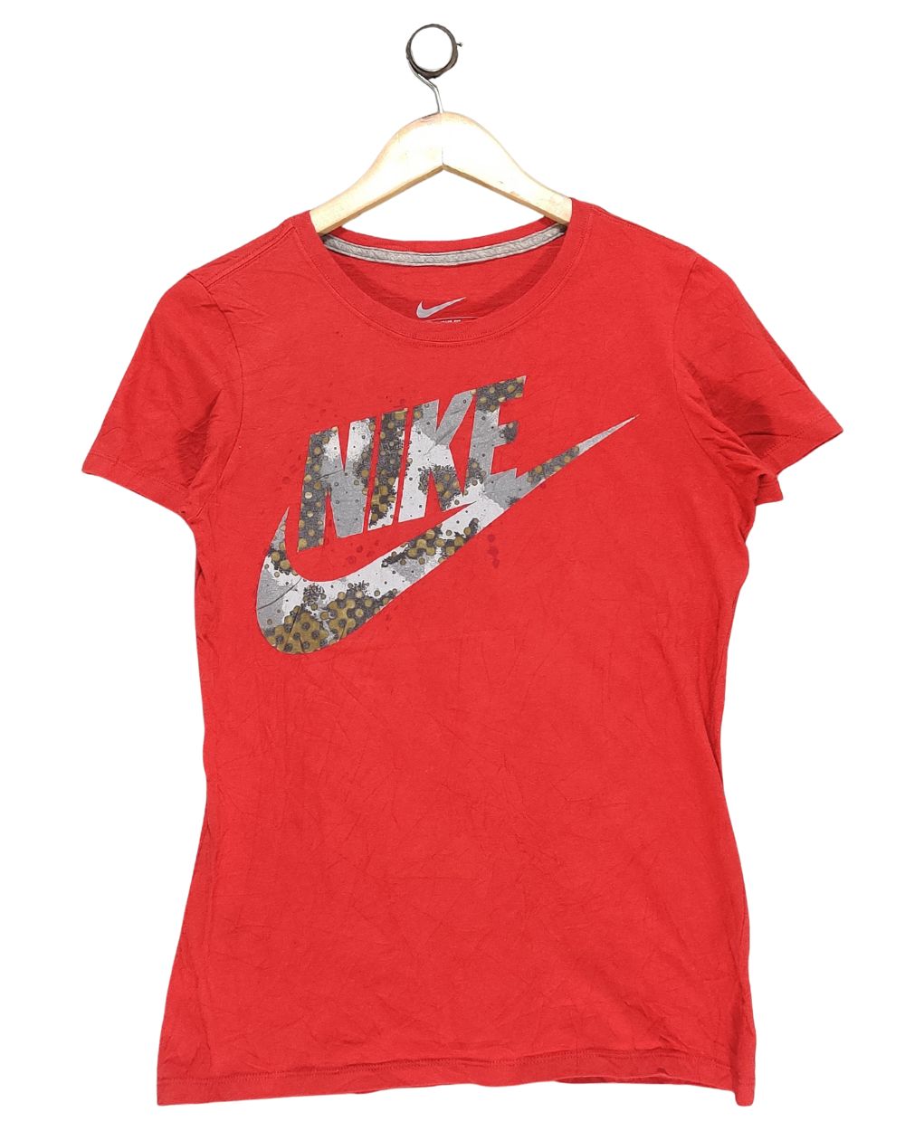 Nike Red Cotton T Shirt For Women M