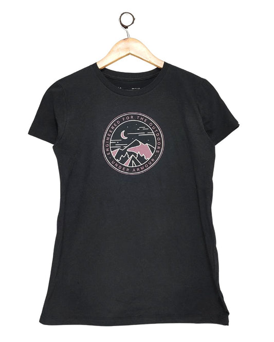 Under Armour Black Cotton T Shirt For Women M