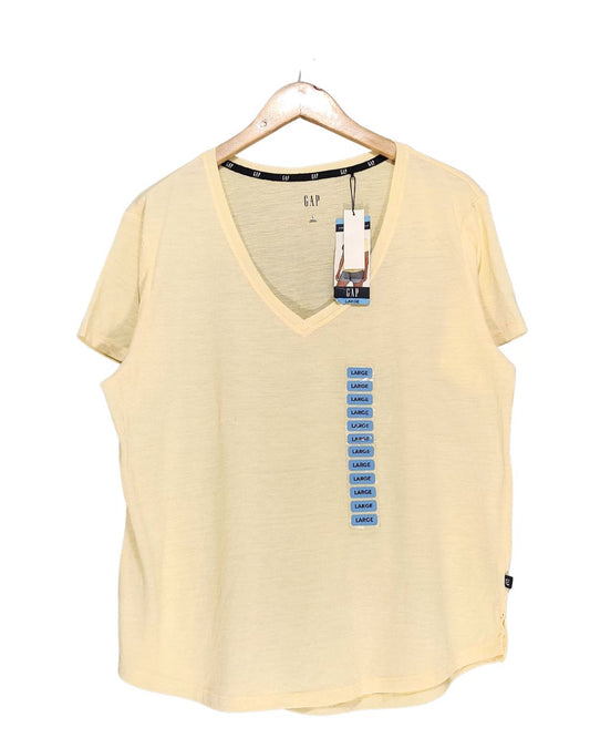 Gap Yellow Cotton T Shirt For Women L