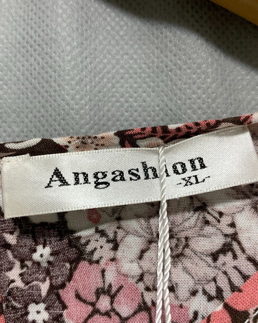 Angashion Pink For Women Crop Top XL