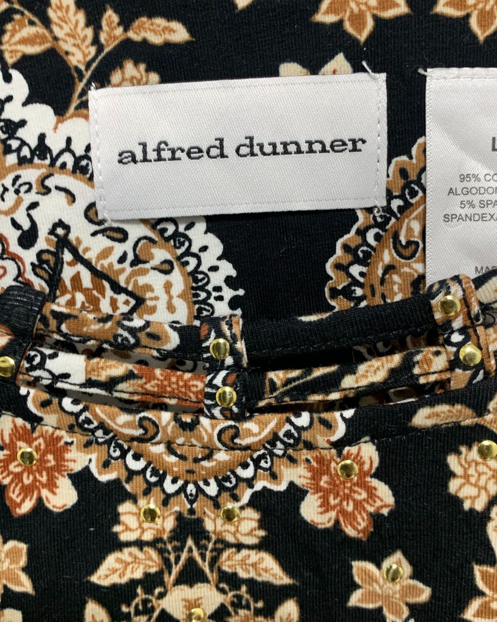 Alfred Dunner Black For Women Crop Top L