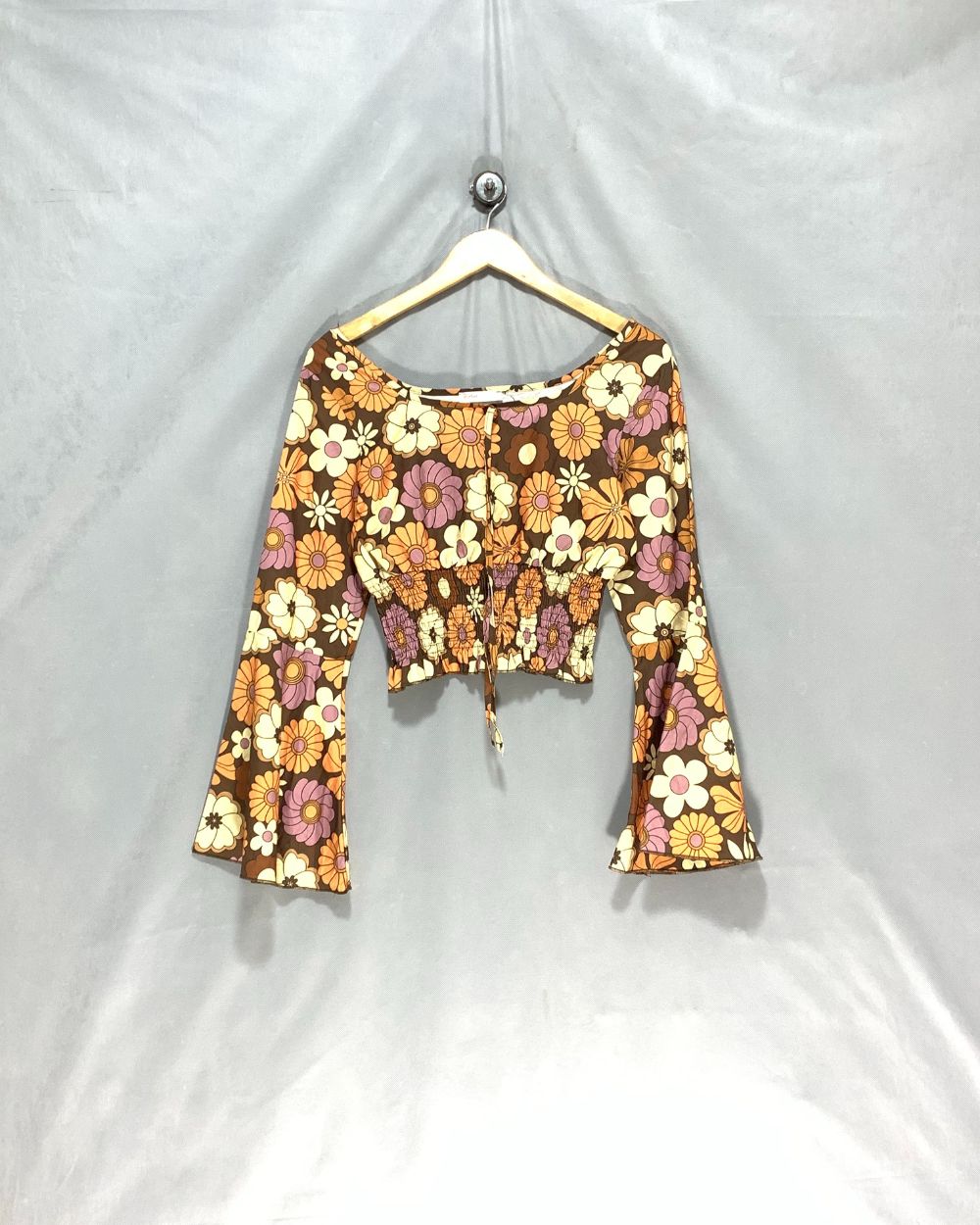 Romwe Brown For Women Crop Top S