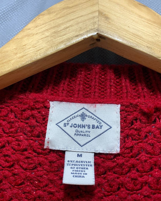 St John's Bay Red Sweater For Women M