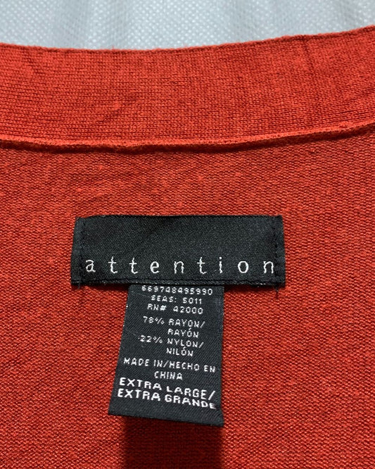 Attention Red Sweater For Women XL