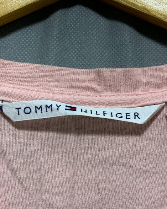 Tommy Hilfiger Pink Cotton T Shirt For Women XL