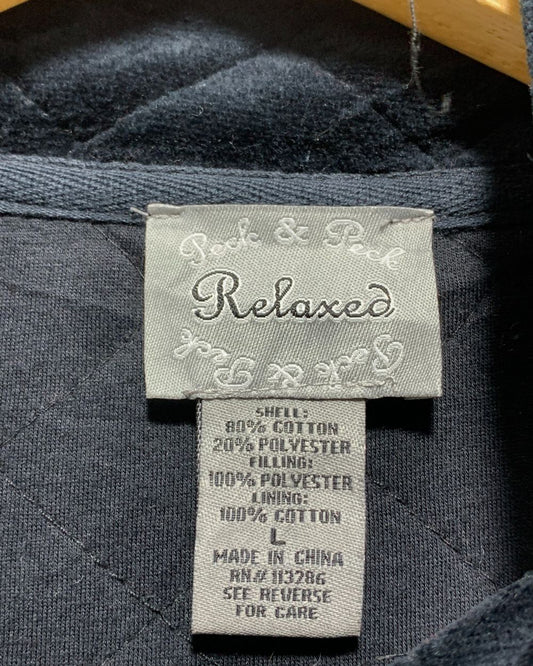 Relaxed Black Vest Jacket For Women L