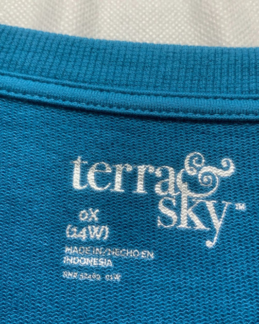 Terra & Sky Blue Sweatshirt For Women Large