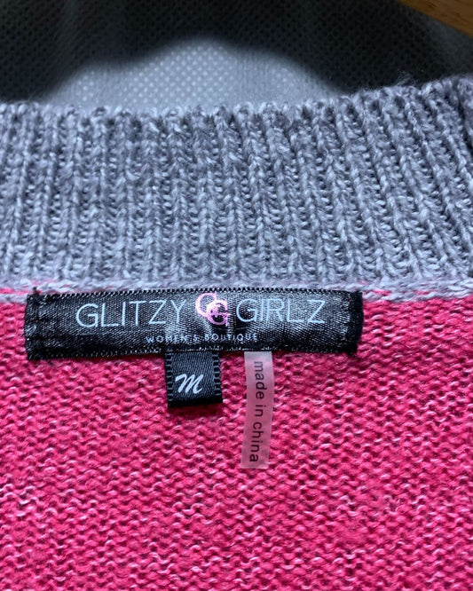 Glitzy Girlz Pink Sweater For Women M
