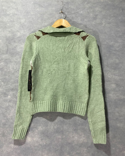 Almost Famous Green Sweater For Women