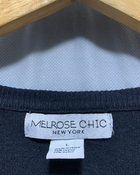 Melrose Chic Black Sweater For Women L