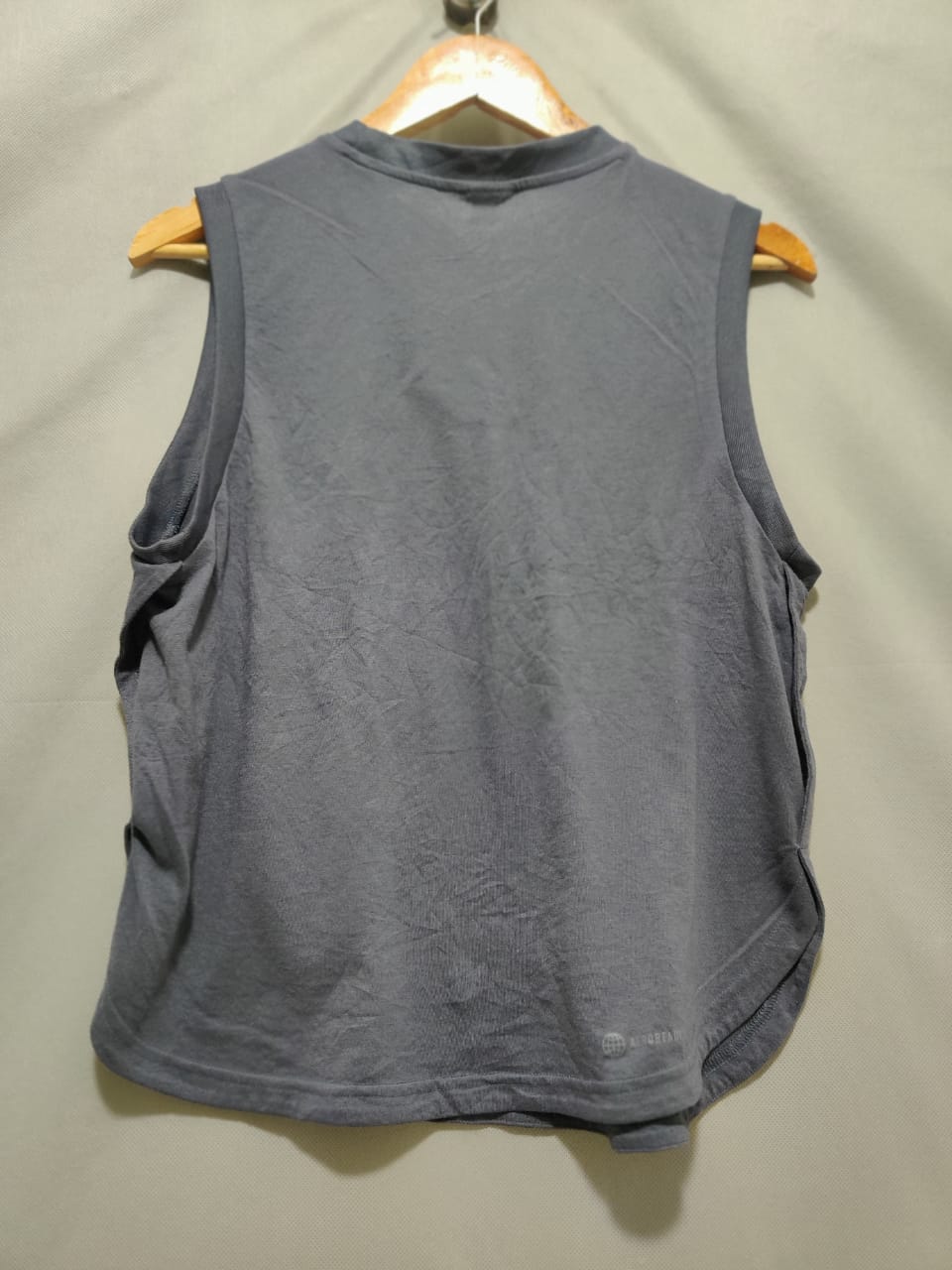 Adidas Sleeveless Gray Cotton Shirt For Women M