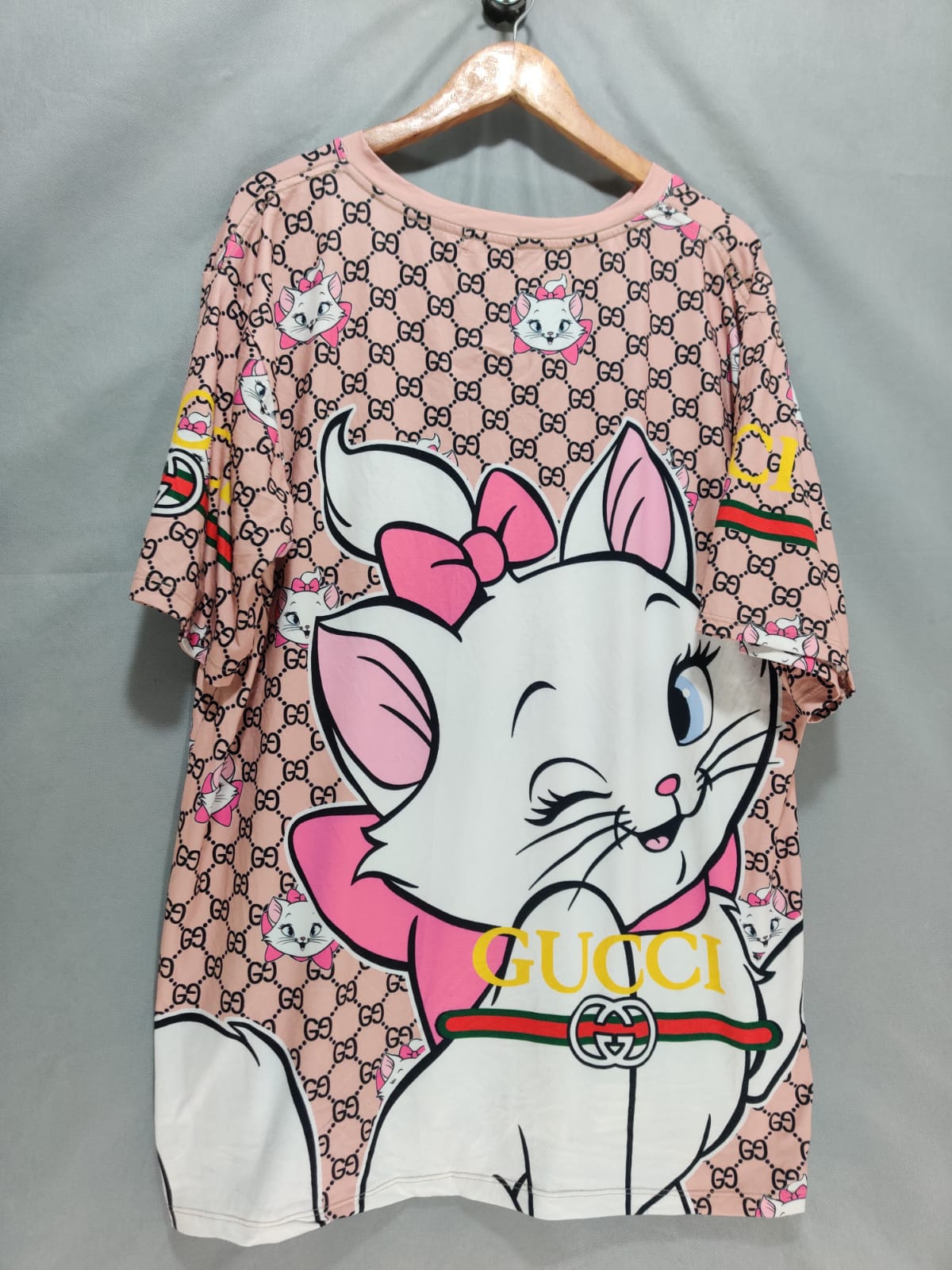 Gucci Pink Cotton T Shirt For Women XXL