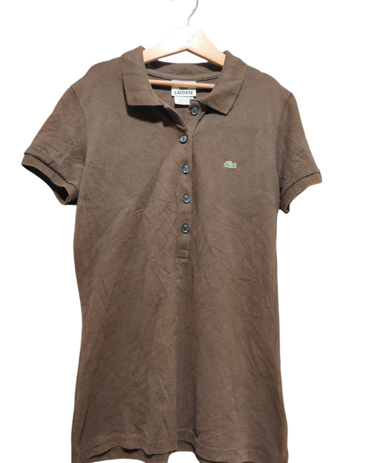 Lacoste Brown Cotton Polo T Shirt For Women S