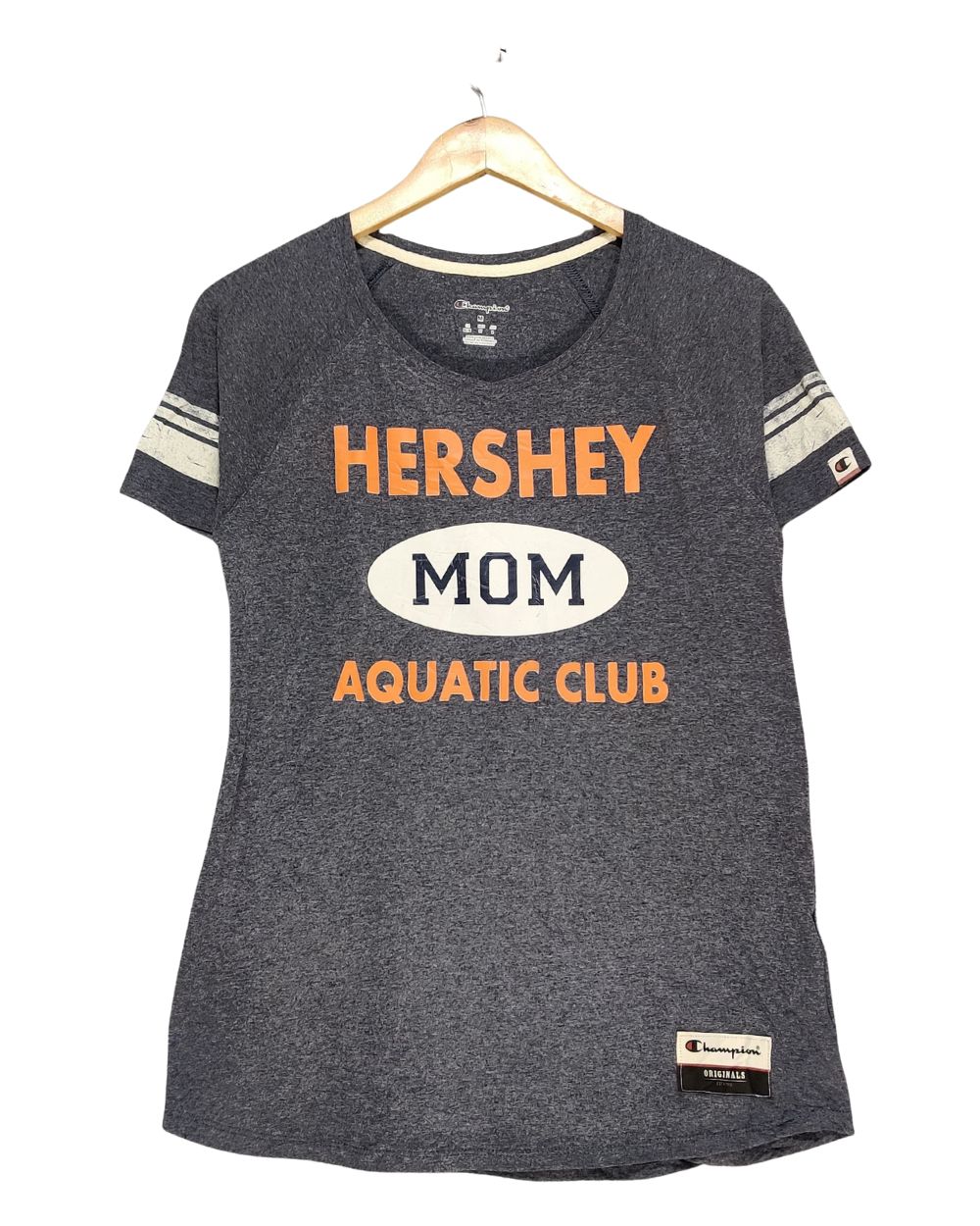 Champion Gray Cotton T Shirt For Women Medium