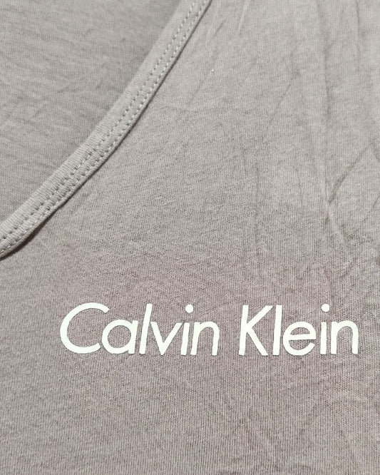 Calvin Klein Gray Cotton T Shirt For Women Medium