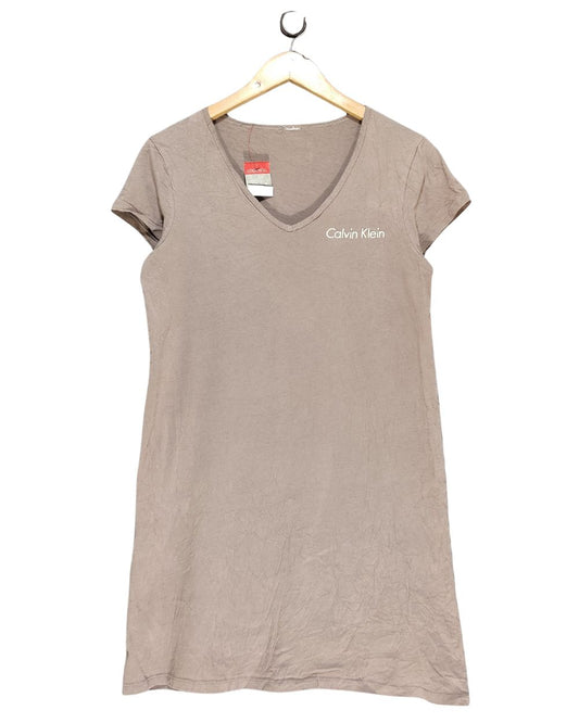 Calvin Klein Gray Cotton T Shirt For Women Medium