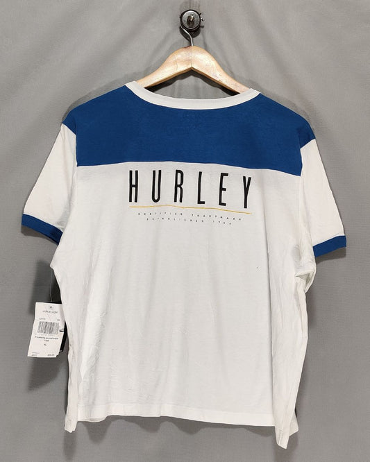 Hurley White Cotton T Shirt For Women XL