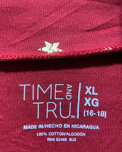 Time And Tru  Red Sweatshirt For Women 18 Years