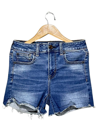 American Eagle Blue Cotton Short For Women Small