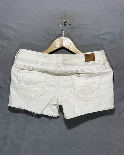 American Eagle White Jeans Short For Women Medium