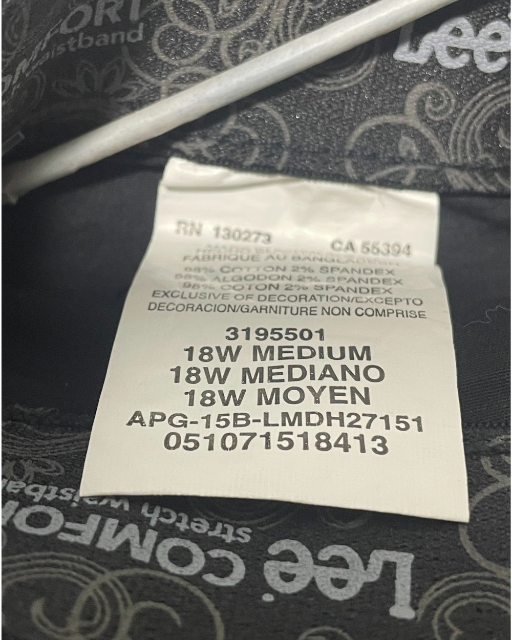 Lee Black Jeans Cotton For Women 3X large