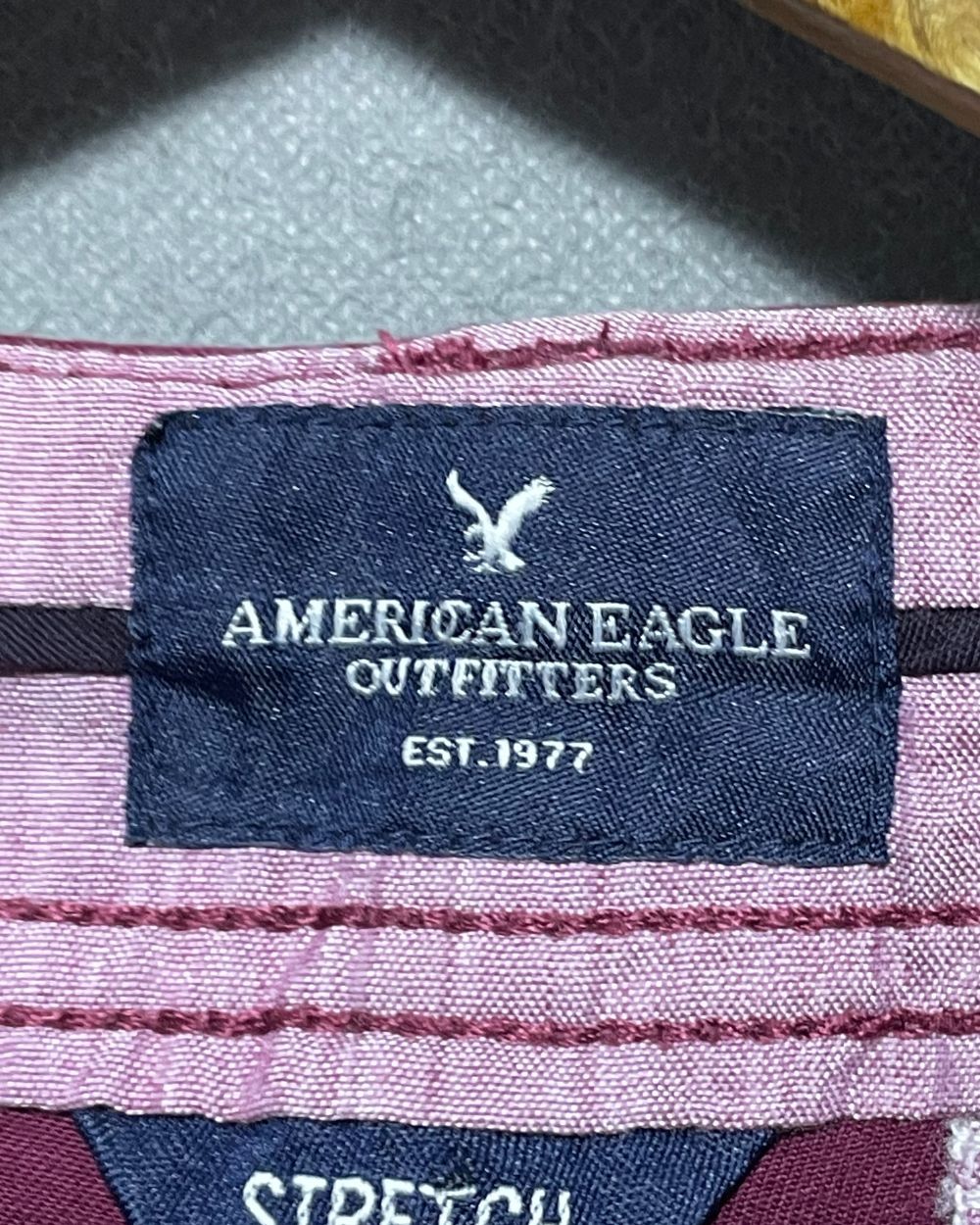 American Eagle Maroon Cotton Short For Women Large