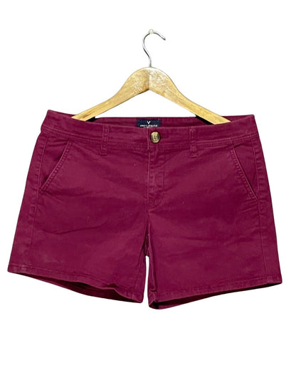 American Eagle Maroon Jeans Short For Women Large