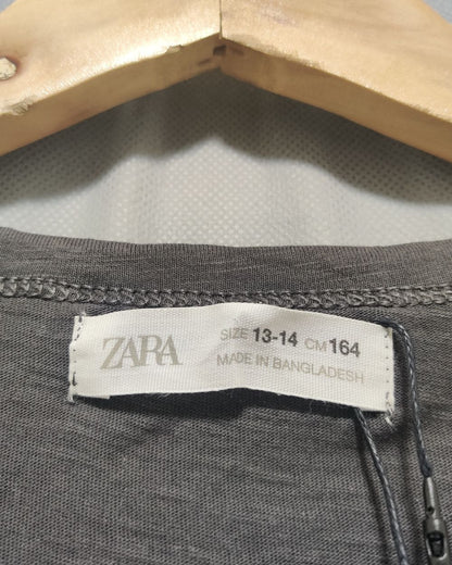 Zara Gray Cotton Vest T Shirt For Girl 14 Years
