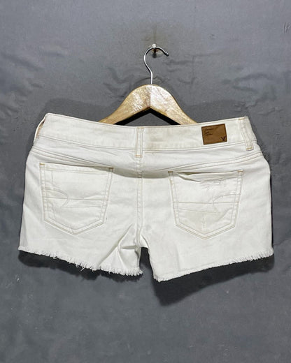 American Eagle White Jeans Short For Women Large