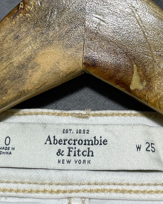 Abercrombie & Fitch White Jeans Short For Women Medium