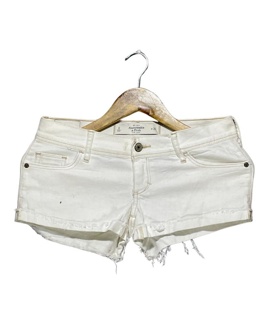 Abercrombie & Fitch White Jeans Short For Women Medium