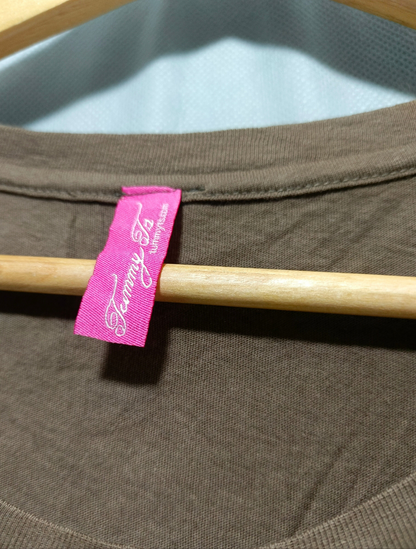 Tummy TS Brown Cotton T Shirt For Women S