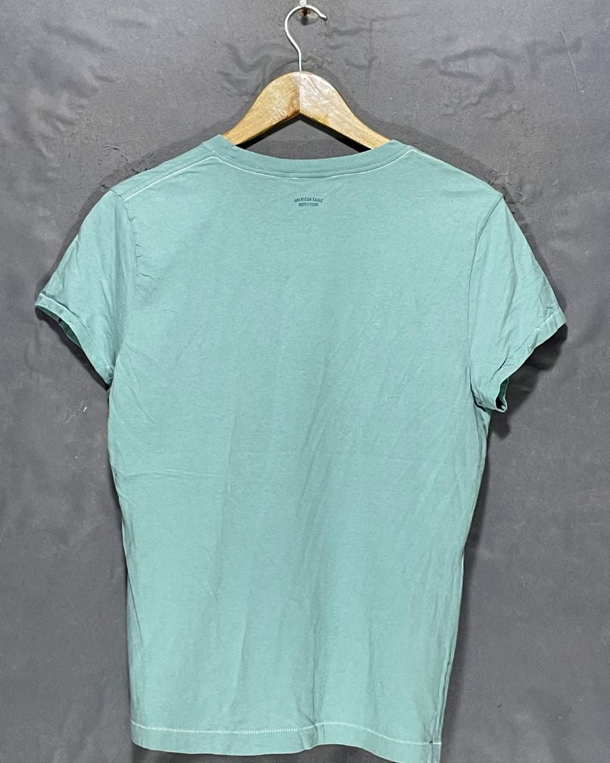 American Eagle Blue Cotton T Shirt For Women L
