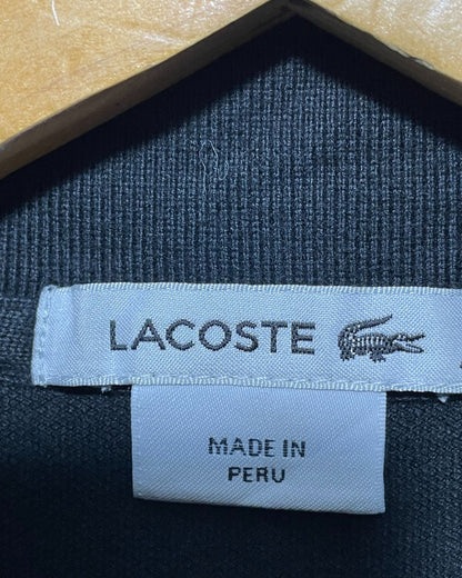 Lacoste Black Cotton Polo T Shirt For Women M