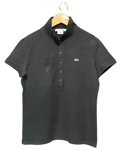 Lacoste Black Cotton Polo T Shirt For Women M