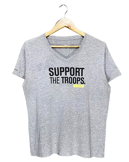 Under Armour Gray Cotton T Shirt For Women L