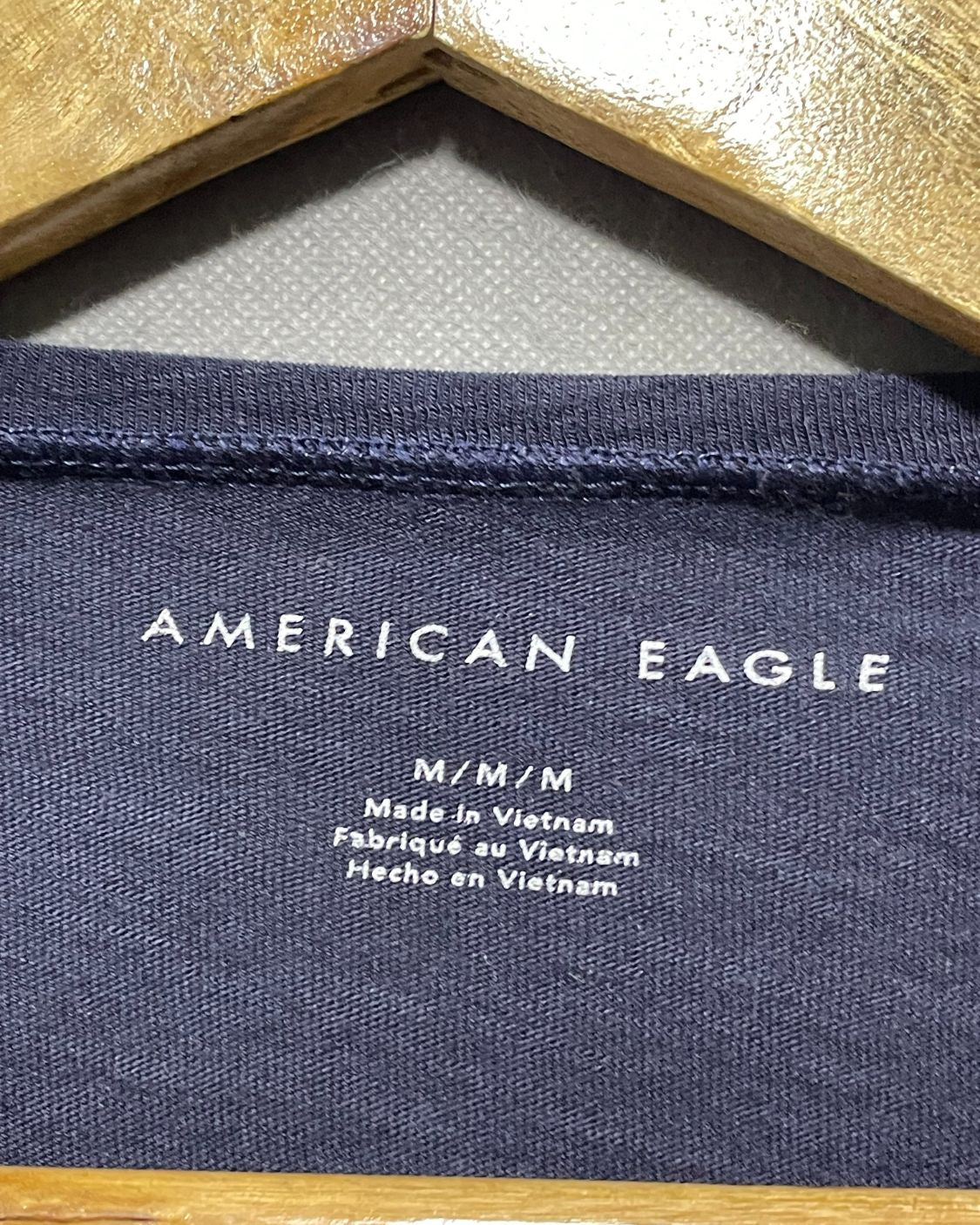 American Eagle Black Cotton T Shirt For Women M