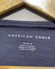 American Eagle Black Cotton T Shirt For Women M