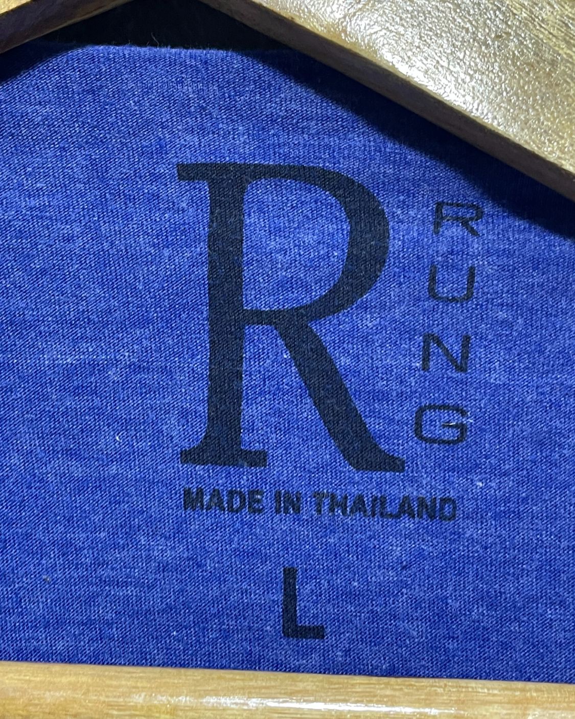Rung Blue Cotton T Shirt For Women L